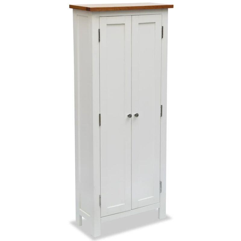 Armoire de rangement de media 50x22x122 cm Bois de chene massif