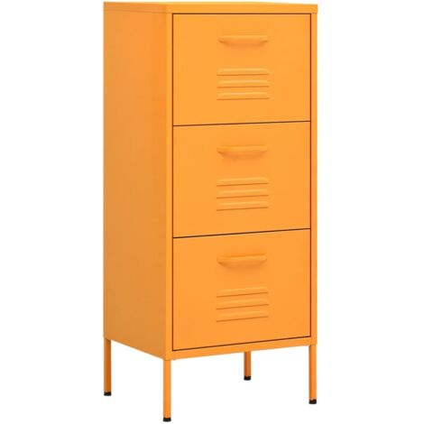 Armoire de rangement Design moderne, Armoire Etagère de rangement, Jaune moutarde 42,5x35x101,5 cm Acier OIB8510E
