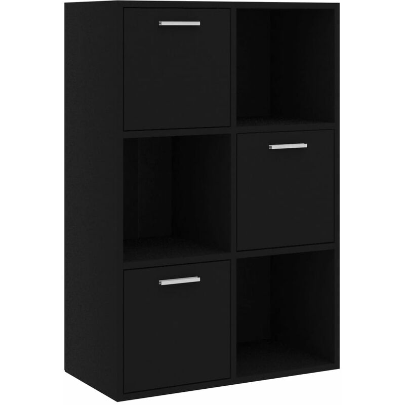 Armoire de rangement Design moderne, Armoire Etagère de rangement, Noir 60x29,5x90 cm Aggloméré OIB7289E - Noir