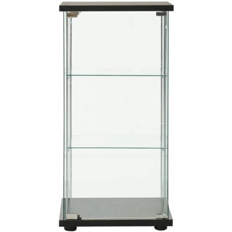 Armoire de rangement Design moderne, Armoire Etagère de rangement, Verre trempé Noir OIB6365E