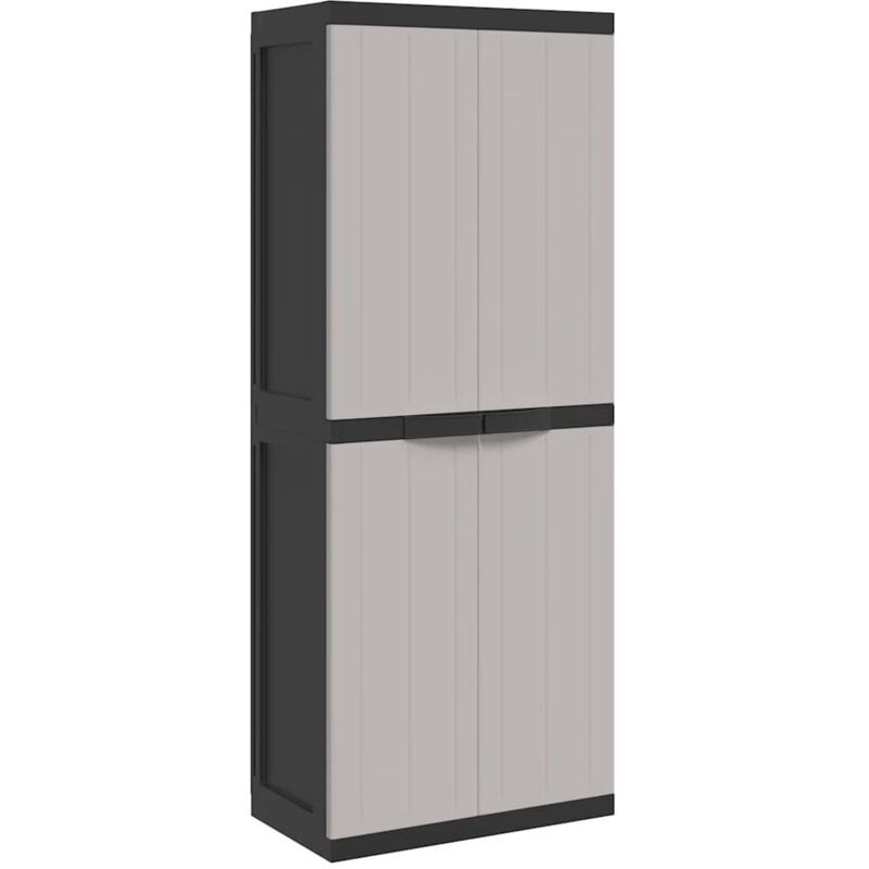 Vidaxl - Armoire de rangement d'extérieur gris et noir 65x37x165 cm pp
