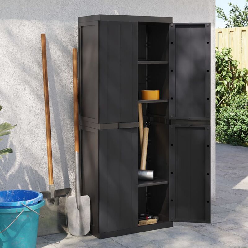 Armoire de rangement d'extérieur noir 65x37x165 cm PP EFE12044 DESIGN IN