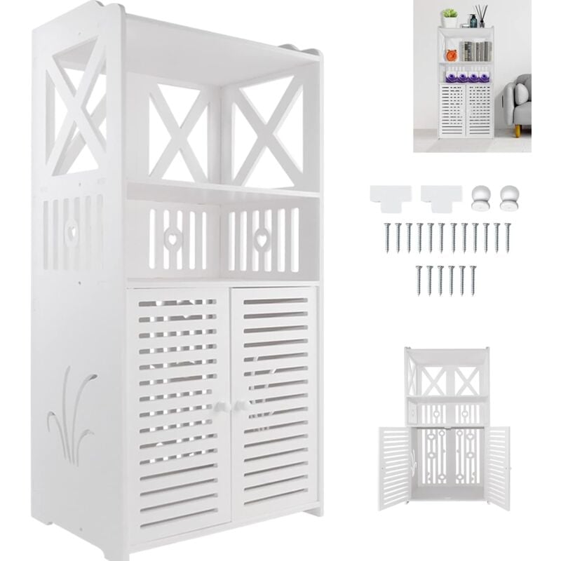 Dayplus - Armoire de rangement double porte armoire au sol pvc Home armoire de rangement