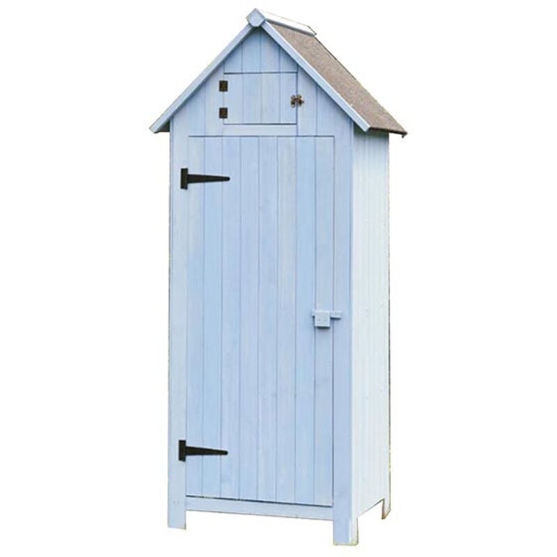 Foresta - Armoire de rangement en bois bleue ou blanche - 0,28 m², Couleur Bleu