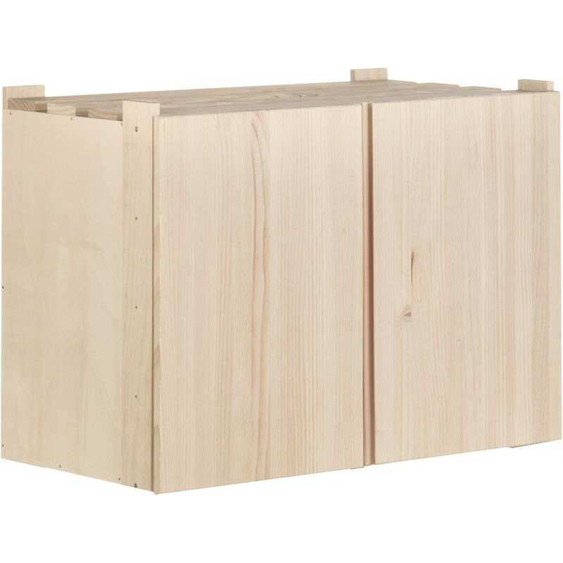 Astigarraga - Armoire de rangement en pin massif Nova 76.5 x 40.5 x 53.5 cm