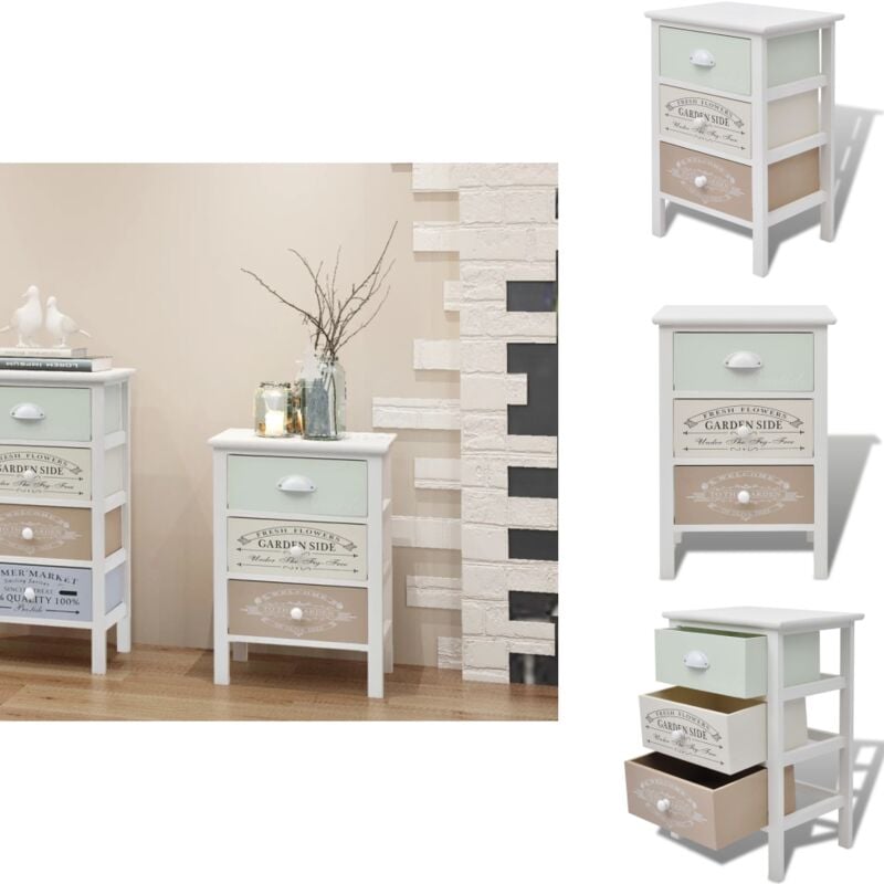 Armoire de rangement en style français 3 tiroirs Bois - Armoire De Rangement - Meuble De Rangement - Commode - Armoire Vintage - Style Français