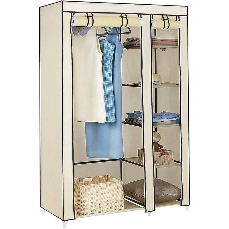 Skecten - Armoire de Rangement en Tissu Intissé - Armoire Penderie de Vêtements - Penderie à 6 Compartiments - Type 2