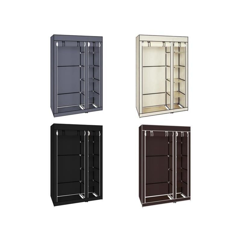 Lunsy - Armoire de Rangement en Tissu, Penderie avec Housse, avec tringle de suspension, étagères, housse en tissu, pour chambre à coucher,