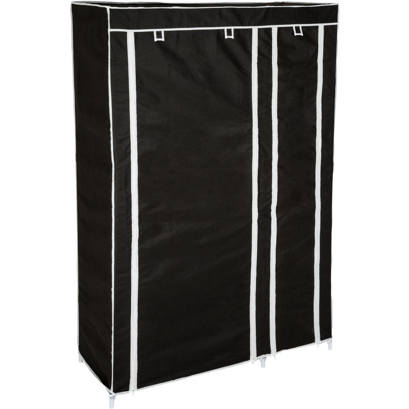 armoire penderie en tissu 5 petits compartiments et 1 grand compartiment - noir