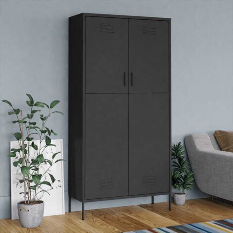 Armoire de rangement Garde-robe  Armoire de chambre Anthracite 90x50x180 cm Acier 99742