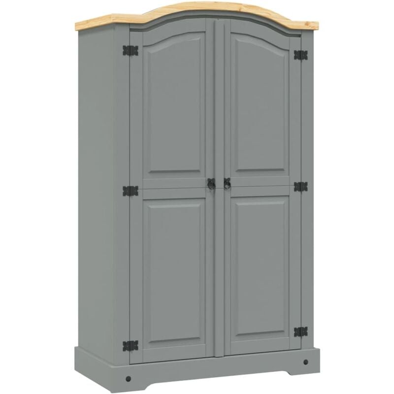 Maison Chic - Armoire de rangement Garde-robe Armoire de chambre avec 2 portes Gamme Corona pin mexicain Gris 16716