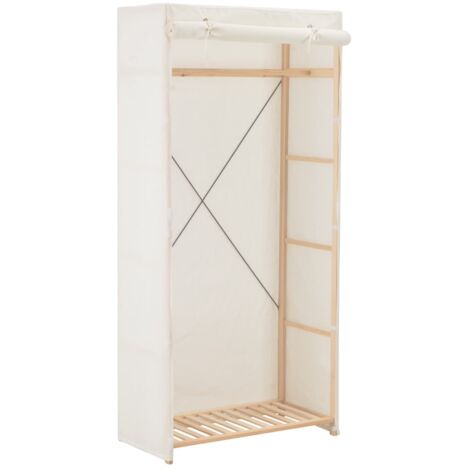 Armoire de rangement Garde-robe  Armoire de chambre Blanc 79 x 40 x 170 cm Tissu 49640