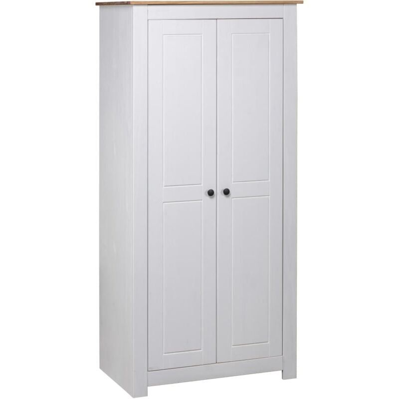 Armoire de rangement Garde-robe Armoire de chambre Blanc 80x50x171,5 cm Pin massif Assortiment Panama 36551