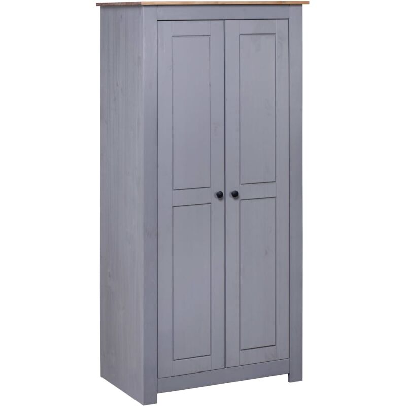 Armoire de rangement Garde-robe Armoire de chambre Gris 80x50x171,5 cm Pin massif Assortiment Panama 31645