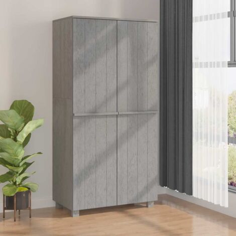 Armoire de rangement Garde-robe  Armoire de chambre Gris clair 89x50x180 cm Bois massif de pin 52275