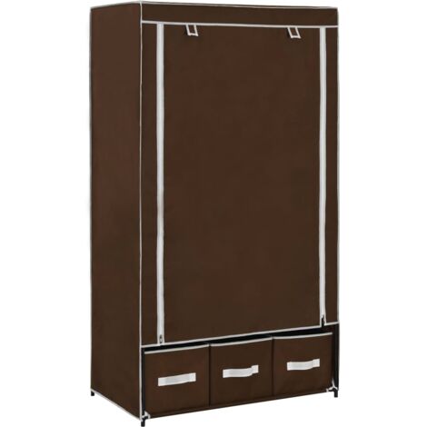 Armoire de rangement Garde-robe  Armoire de chambre Marron 87x49x159 cm Tissu 67089