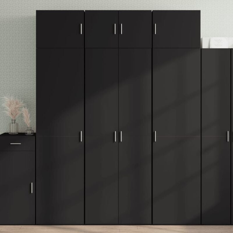Vidaxl - Armoire de rangement noir 70x42,5x225 cm bois d'ingénierie