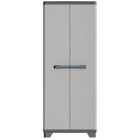 Armoire de rangement haute 68 x 39 x 173 cm – Résine plastique résistante – 3 étagères réglables – Charge max 15 kg par étagère – KIS
