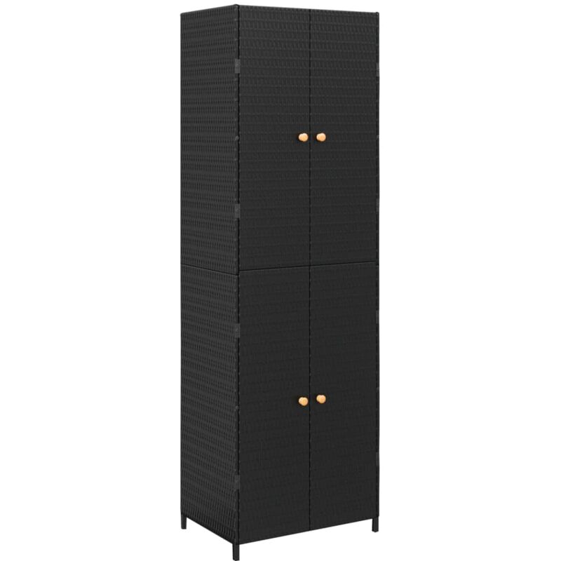 Vidaxl - Armoire de rangement de jardin Noir 59x40x180 cm Résine tressée