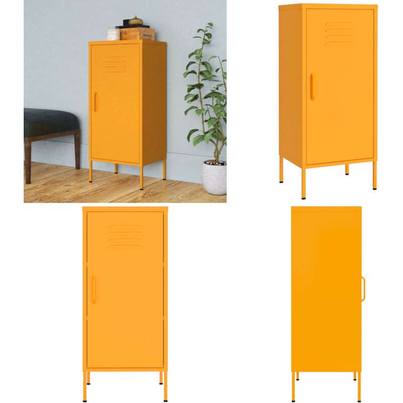 Vidaxl - Armoire de rangement Jaune moutarde 42,5x35x101,5 cm Acier - Meuble De Rangement - Armoire De Rangement - Armoire Métallique - Rangement