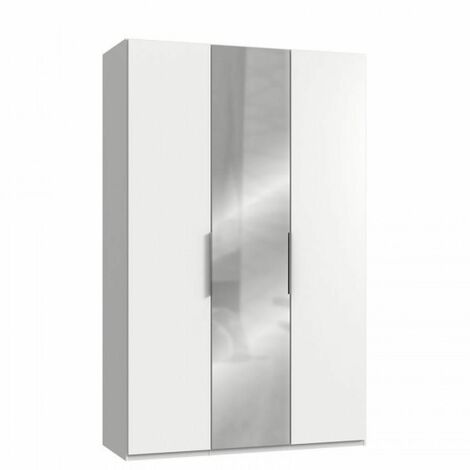 Armoire de rangement LISBETH 2 portes blanc 1 miroir 150 x 236 cm hauteur - blanc