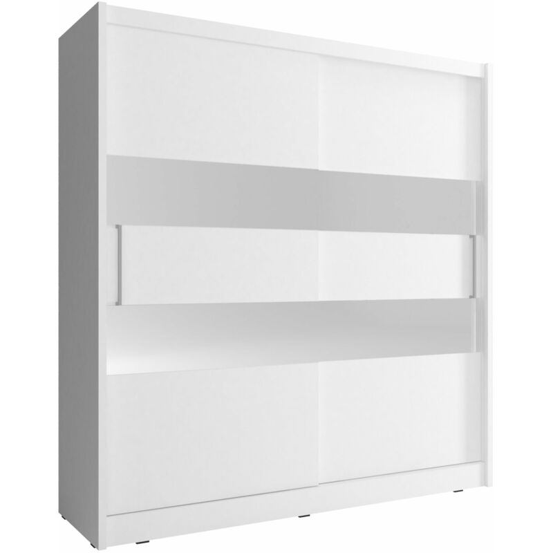 Bim Furniture - Armoire de rangement maja ii 180 cm 2 Portes Coulissantes Blanc Mat