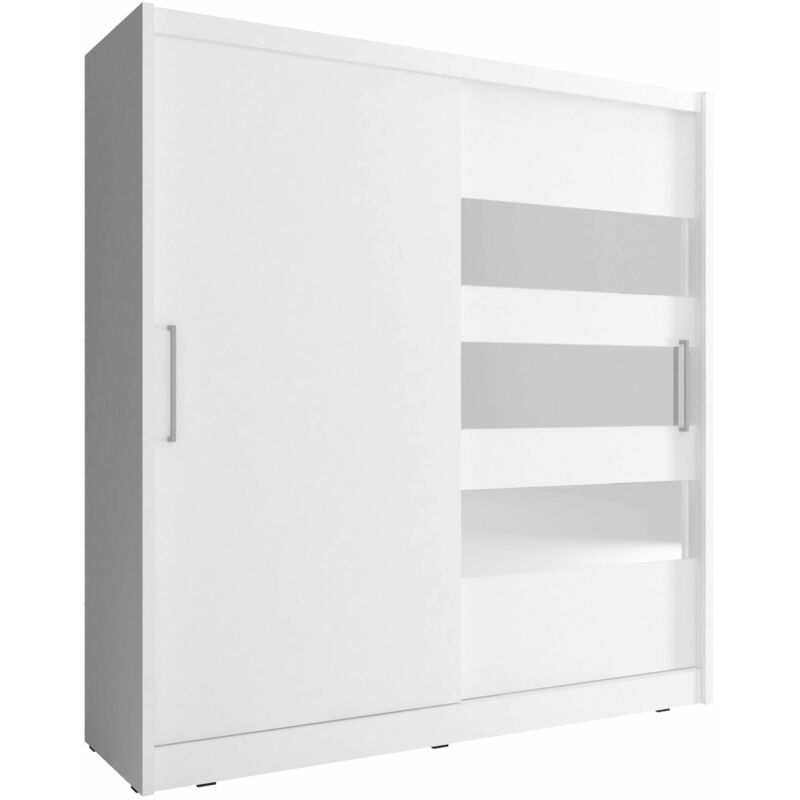 Bim Furniture - Armoire de rangement maja iii 180 cm 2 Portes Coulissantes Blanc Mat