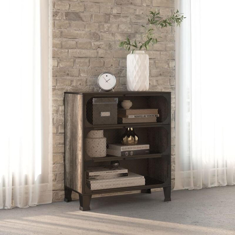 Vidaxl - Armoire de rangement Gris 72x36x82 cm Métal et mdf