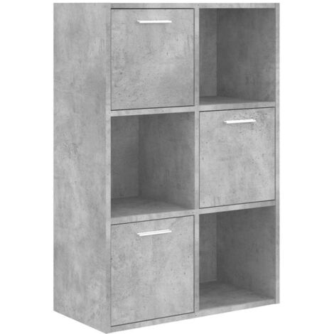 Armoire de rangement Meuble de Rangement - Style Contemporain Gris béton 60x29,5x90 cm Aggloméré BV467184 - BonneVie