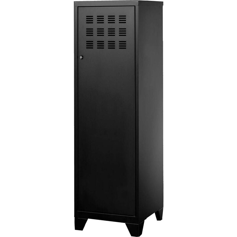 Pierre Henry - Armoire de rangement métal 1 porte Noir mat