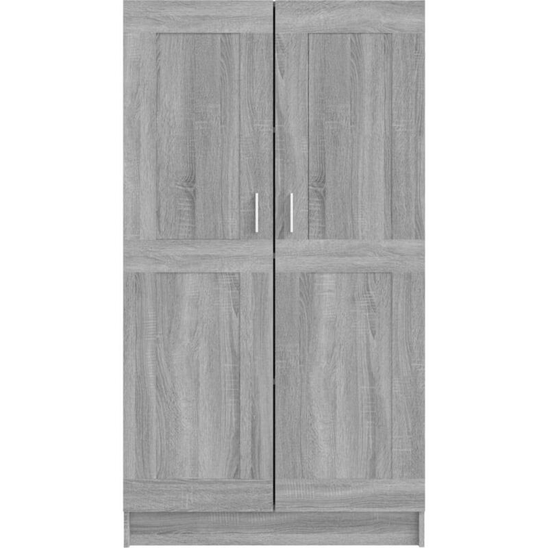 Armoire multifonction mi hauteur 2 portes Kala 82cm - Solution gain de place-Chêne gris Armoire multifonction mi hauteur 2 portes Kala 82cm - Solution gain de place-Chêne gris