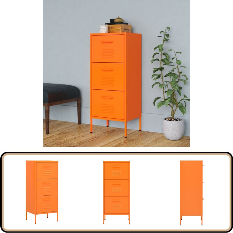 Vidaxl - Armoire de rangement Orange 42,5x35x101,5 cm Acier - Meuble De Rangement - Armoire De Rangement - Meuble D'entrée - Commode - Étagère