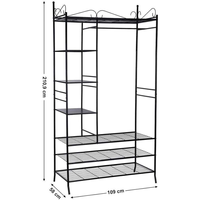 L x l x h SONGMICS Armoire de Rangement Penderie de vêtement Cadre en