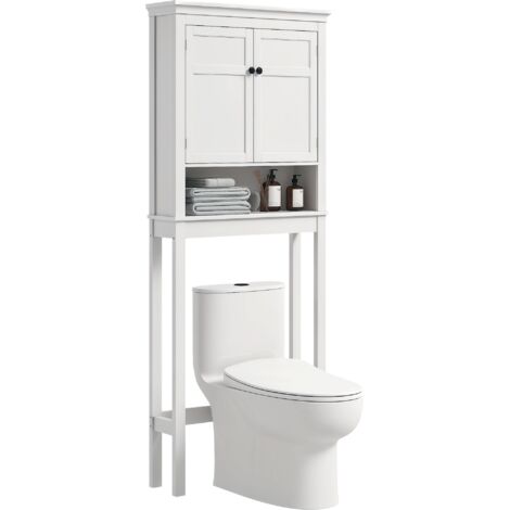 Armoire de rangement pour appareils électroménagers/toilettes，Blanche