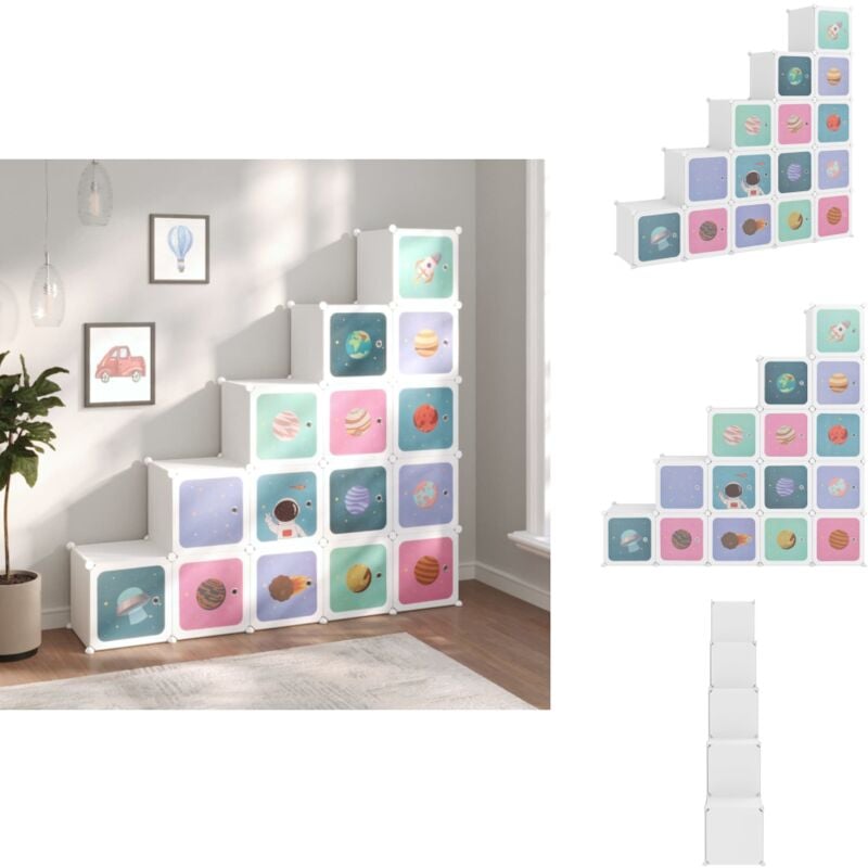 Vidaxl - Armoire de rangement pour enfants avec 15 cubes Blanc pp - Meuble Enfant - Rangements Enfants - Armoire Rangement - Étagère Enfant