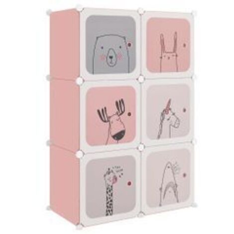 Armoire de rangement pour enfants avec 6 cubes Rose PP