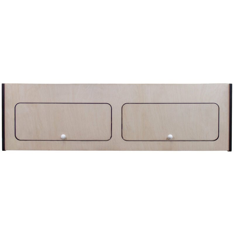 Monster-shop - Armoire de Rangement mdf Rebord Noir Placard à Nourriture Cusine Vaisselle- 120cm x 35cm x 35cm - Fermeture Douce Automatique [Trous