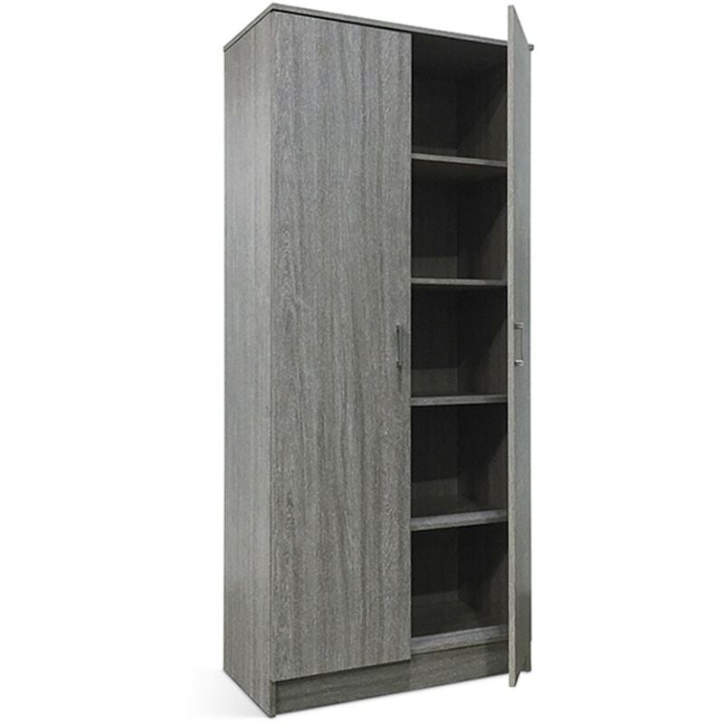 Meublorama - Armoire de rangement rey 80cm, idéal pour votre entrée, votre buanderie ou encore votre salle de bain.