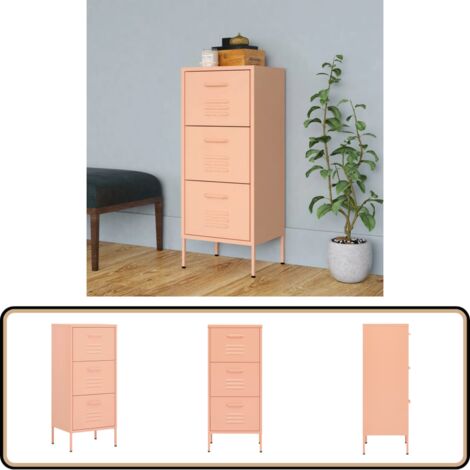 Armoire de rangement Rose 42,5x35x101,5 cm Acier - Meuble De Rangement - Armoire De Rangement - Meuble D'entrée - Commode - Buffet