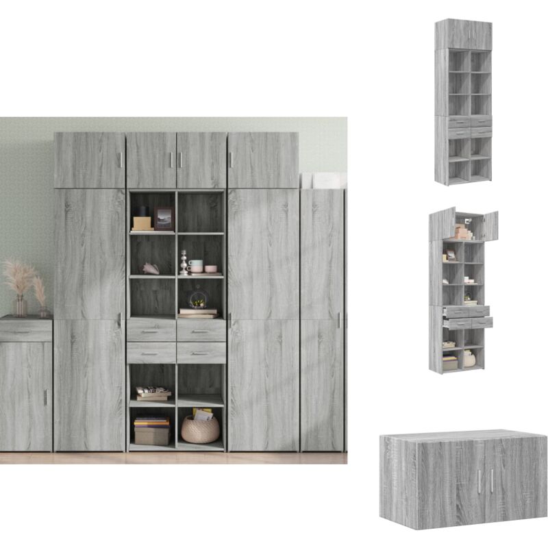 Armoire de rangement sonoma gris 70x42,5x225 cm - Armoire De Rangement - Armoires De Rangement - Armoire De Rangement De Salle De Bain - Armoire De