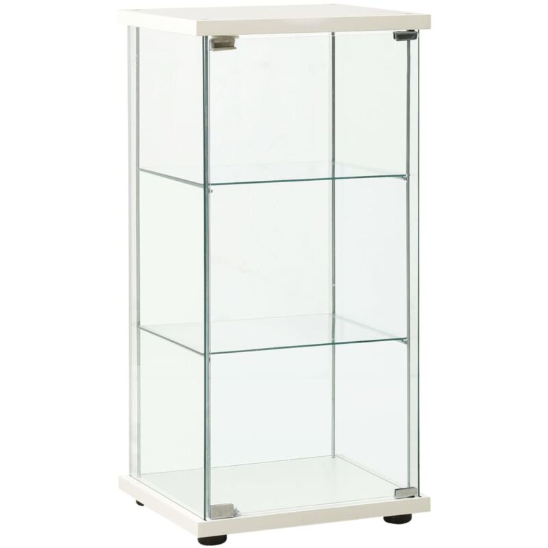Armoire de rangement Verre trempé Blanc Vidaxl