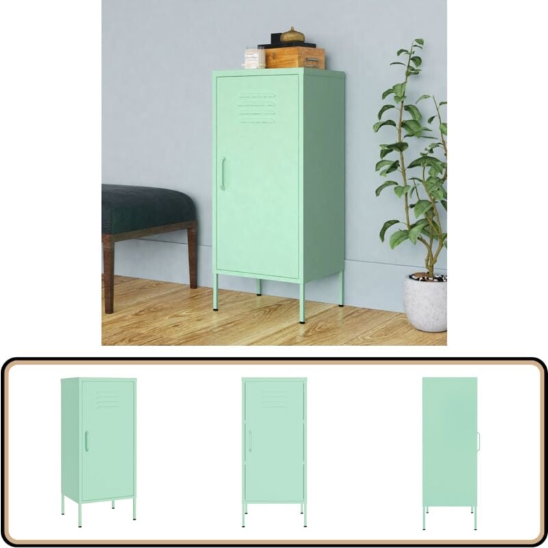 Vidaxl - Armoire de rangement Vert menthe 42,5x35x101,5 cm Acier - Meuble De Rangement - Armoire De Rangement - Armoire Métallique - Rangement