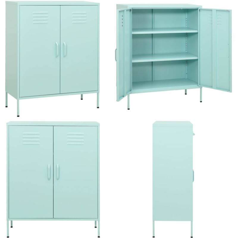 Vidaxl - Armoire de rangement Vert menthe 80x35x101,5 cm Acier - Meuble De Rangement - Armoire De Rangement - Armoire Laterale - Buffet - Meuble Vert