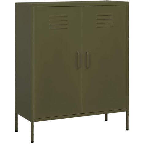 Armoire de rangement Vert olive 80x35x101,5 Acier 4