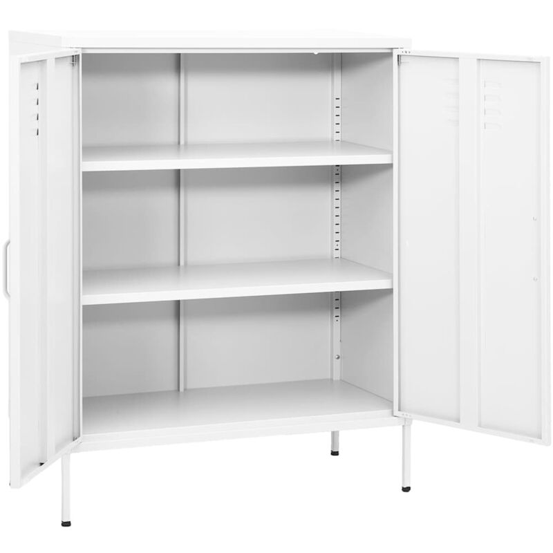 vidaXL Armoire de rangement Blanc 80x35x101,5 cm Acier