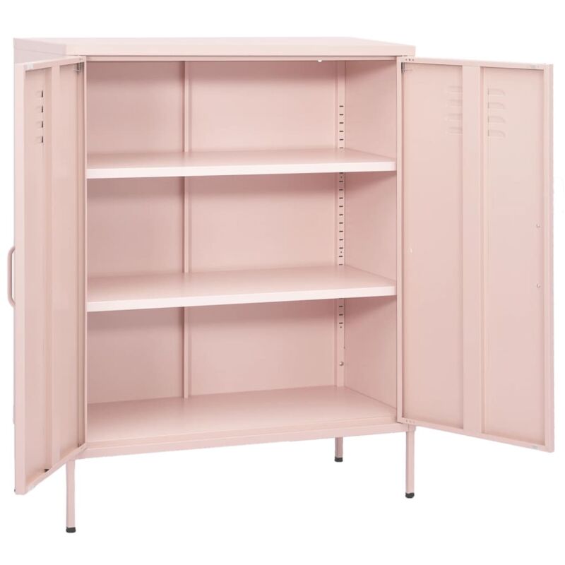 vidaXL Armoire de rangement Rose 80x35x101,5 cm Acier