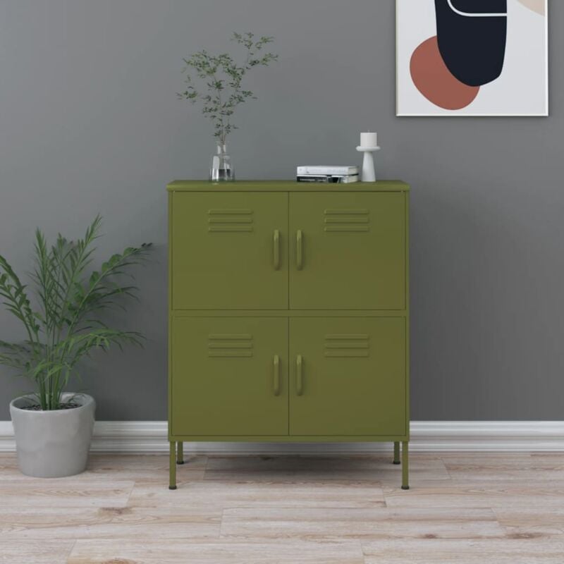 Vidaxl - Armoire de rangement Vert olive 80x35x101,5 cm Acier