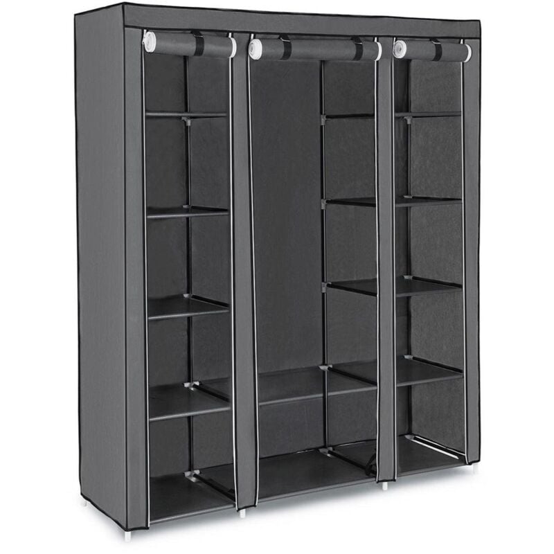 Armoire de rangement XXL penderie dressing en tissu non-tissé 175 x 150 x 45 cm gris