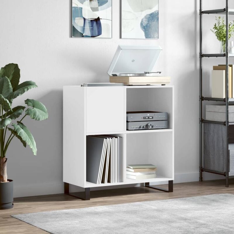 Design In - Armoire de rangement,Armoire à disques blanc 84,5x38x89 cm bois d'ingénierie CFW42545