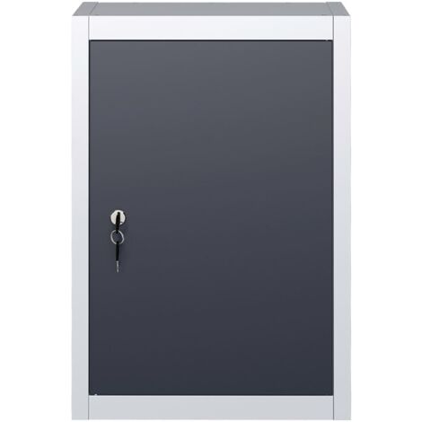Armoire de rangement,Armoire à outils murale Style Industriel Métal Gris et noir -64431